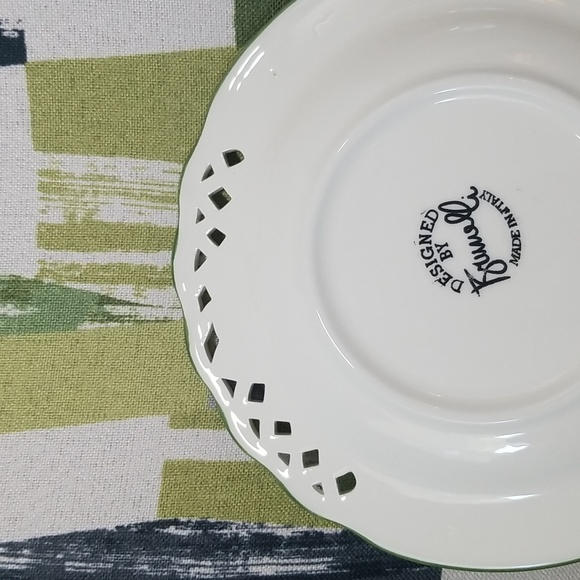 Tiffany Brunelli 8 1/4" Plate Lattice Cut Edge Flower Fig Design Made In Italy - Picture 11 of 13